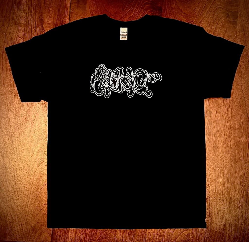 GUNK hardcore band merch black shirt white ink front